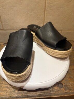 Franco Sarto Womens Tola Wedge Sandal Black Size 7